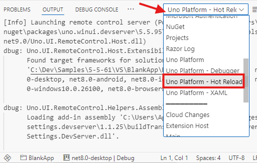 Uno Platform output drop-down