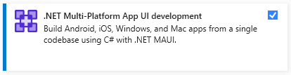 Visual Studio Installer - .NET Multi-platform App UI development workload