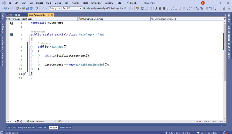 Demonstration of hitting F12 in Visual Studio to see generated code