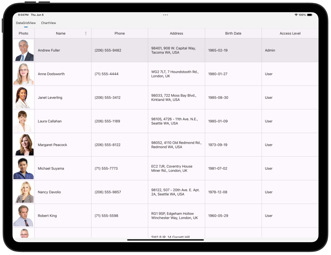 DevExpress DataGridView on iOS
