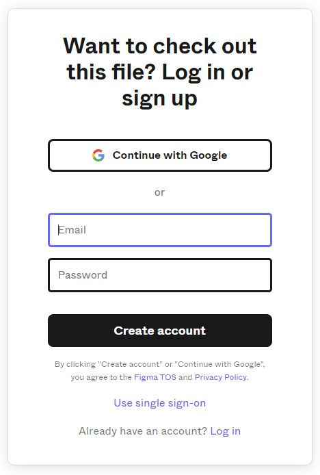 Figma sign-in page