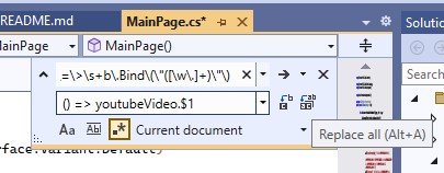 Visual Studio find and replace pane